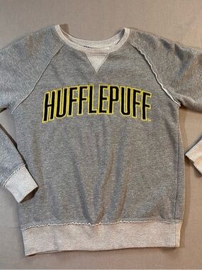 Hufflepuff Gray Crewneck Sweatshirt with Yellow Lettering
